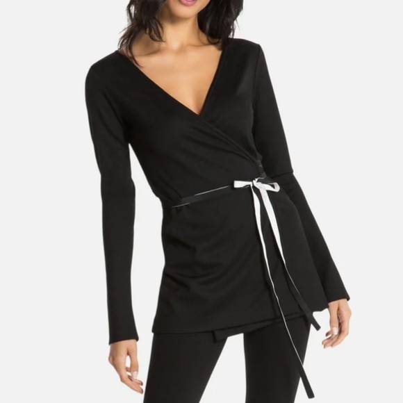 Chloe Colette Black Clair Wrap Tunic - L - Picture 1 of 7